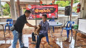 การดำเนินงานฉีดวัคซีนป้องกันโรคพิษสุนัขบ้า ประจำปีงบประมาณ 2569 งานสาธารณสุขและสิ่งแวดล้อม เทศบาลตำบลขามป้อม ระหว่างวันที่ 1 ถึง 20 เมษายน 2569